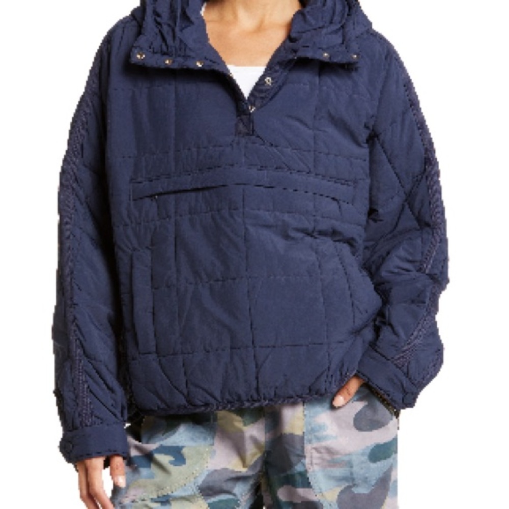 Free People Movement Pippa water resistant Navy packable pullover